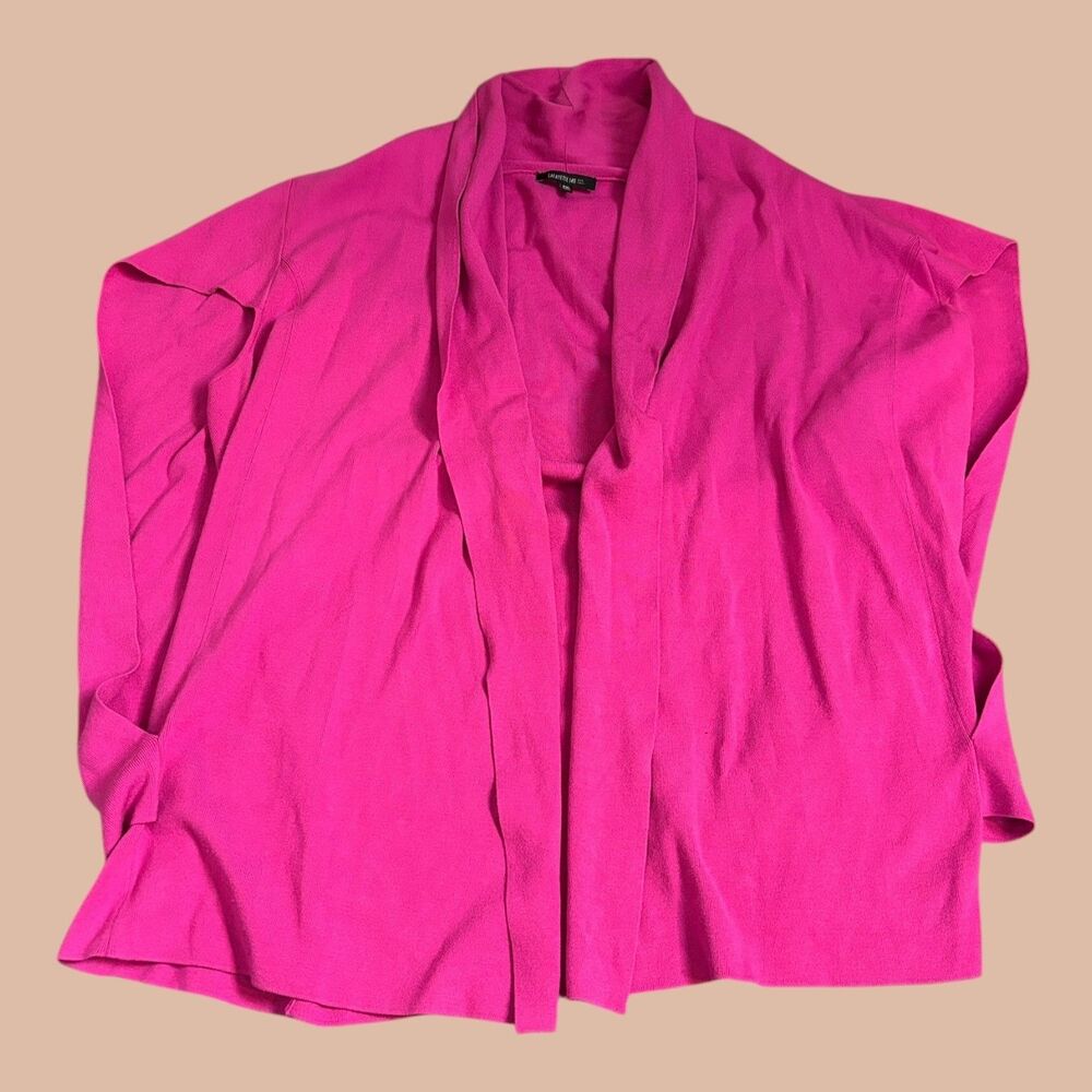 Lafayette 148 Cardigan Sweater Womens XXL Pink Fuschia Cardigan Cacoon Open